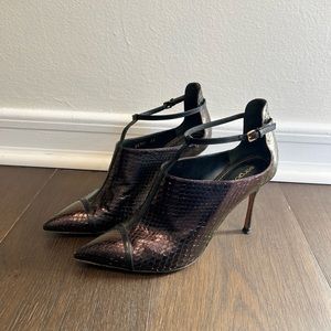 Sergio Rossi - Purple Snake Skin Booties